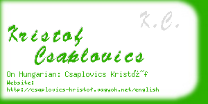 kristof csaplovics business card